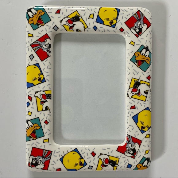 Vintage 1994 Warner Bros. Inc Looney Tunes Decor Picture Frame Bugs Bunny Tweety - Picture 1 of 16